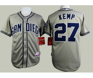 Men's San Diego Padres #27 Matt Kemp Gray Jersey