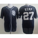 Men's San Diego Padres #27 Matt Kemp Navy Blue Jersey