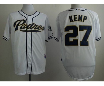 Men's San Diego Padres #27 Matt Kemp White Jersey