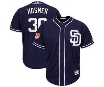 Men's San Diego Padres 30 Eric Hosmer Majestic Navy 2019 Spring Training Cool Base Player Jersey