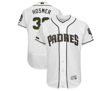 Men's San Diego Padres 30 Eric Hosmer Majestic White 2018 Memorial Day Authentic Collection Flex Base Player Jersey