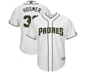 Men's San Diego Padres 30 Eric Hosmer Majestic White 2018 Memorial Day Cool Base Player Jersey