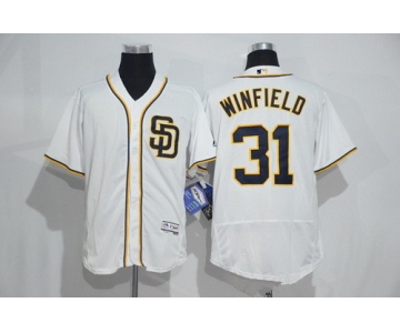 Men's San Diego Padres #31 Dave Winfield White Home 2016 Flexbase Majestic Baseball Jersey