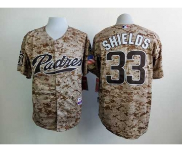 Men's San Diego Padres #33 James Shields 2015 Camo Jersey