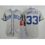Men's San Diego Padres #33 James Shields Gray Jersey