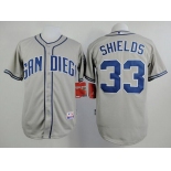 Men's San Diego Padres #33 James Shields Gray Jersey