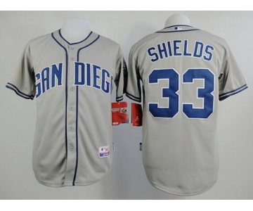 Men's San Diego Padres #33 James Shields Gray Jersey