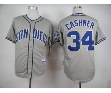 Men's San Diego Padres #34 Andrew Cashner Gray Jersey