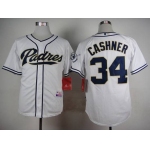 Men's San Diego Padres #34 Andrew Cashner White Jersey