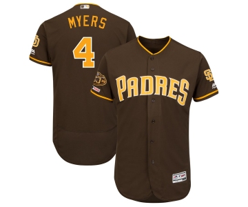 Men's San Diego Padres 4 Wil Meyers Brown 50th Anniversary and 150th Patch FlexBase Jersey