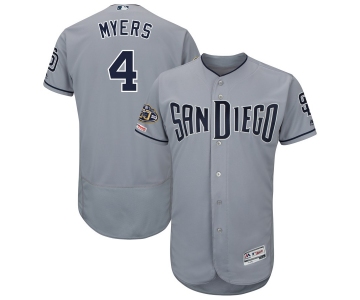 Men's San Diego Padres 4 Wil Meyers Gray 50th Anniversary and 150th Patch FlexBase Jersey