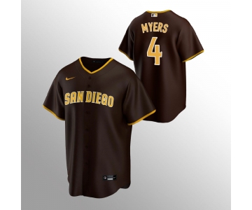 Men's San Diego Padres #4 Wil Myers Brown Replica Nike Road Jersey