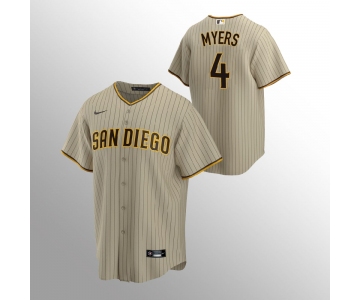 Men's San Diego Padres #4 Wil Myers Sand Brown Nike 2020 Replica Alternate Jersey