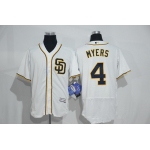 Men's San Diego Padres #4 Wil Myers White Home 2016 Flexbase Majestic Baseball Jersey