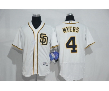 Men's San Diego Padres #4 Wil Myers White Home 2016 Flexbase Majestic Baseball Jersey