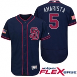 Men's San Diego Padres #5 Alexi Amarista Navy Blue Stars & Stripes Fashion Independence Day Stitched MLB Majestic Flex Base Jersey