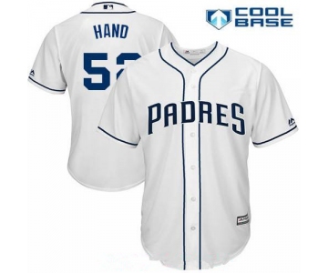 Men's San Diego Padres #52 Brad Hand White 2017 Home Stitched MLB Majestic Cool Base Jersey