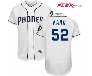 Men's San Diego Padres #52 Brad Hand White 2017 Home Stitched MLB Majestic Flex Base Jersey