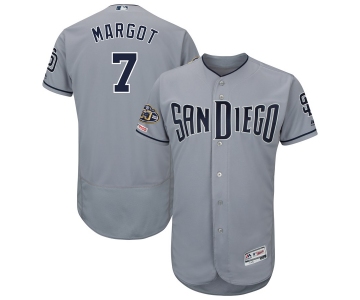 Men's San Diego Padres 7 Manuel Margot Gray 50th Anniversary and 150th Patch FlexBase Jersey