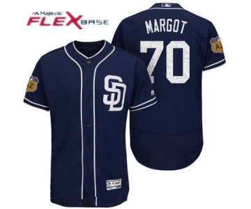 Men's San Diego Padres #70 Manuel Margot Navy Blue 2017 Spring Training Stitched MLB Majestic Flex Base Jersey