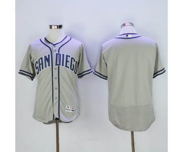 Men's San Diego Padres Blank Gray Road Stitched MLB Majestic Cool Base Jersey
