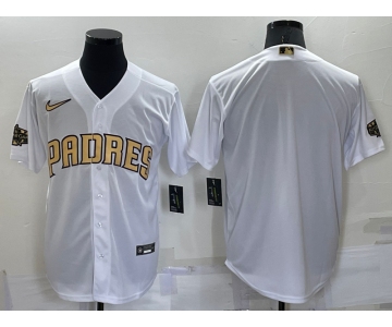 Men's San Diego Padres Blank White 2022 All Star Stitched Cool Base Nike Jersey