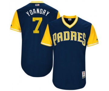Men's San Diego Padres Manuel Margot Yoandry Majestic Navy 2017 Players Weekend Authentic Jersey