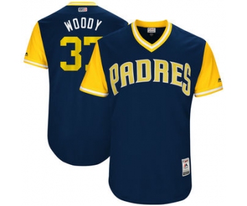 Men's San Diego Padres Travis Wood Woody Majestic Navy 2017 Players Weekend Authentic Jersey