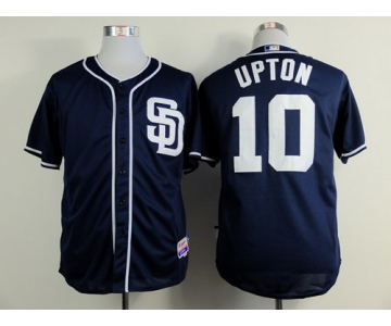 San Diego Padres #10 Justin Upton Navy Blue Jersey
