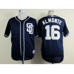 San Diego Padres #16 Abraham Almonte Navy Blue Jersey