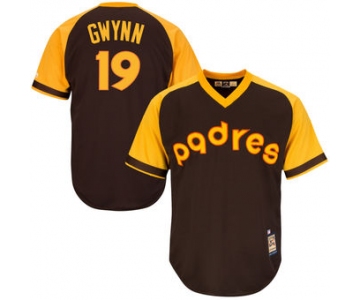 San Diego Padres 19 Tony Gwynn Majestic Brown Alternate Cool Base Cooperstown Collection Player Jersey