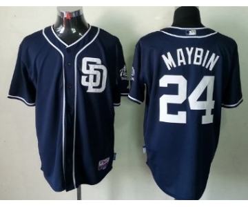 San Diego Padres #24 Cameron Maybin Navy Blue Jersey