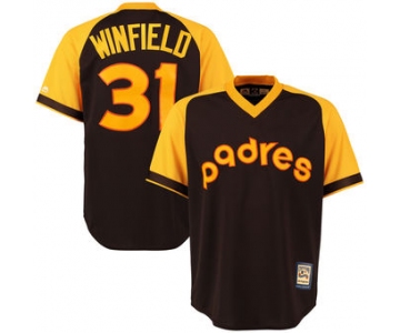 San Diego Padres 31 Dave Winfield Majestic Brown Alternate Cool Base Cooperstown Collection Player Jersey