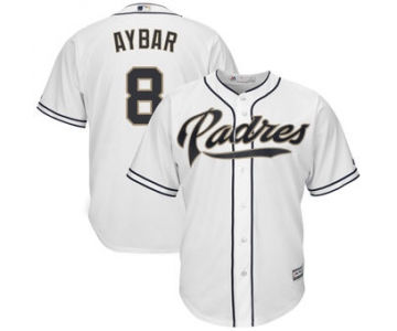 San Diego Padres 8 Erick Aybar Majestic Home White Cool Base Replica Player Jersey