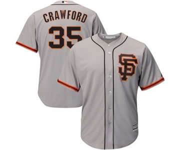 Giants #35 Brandon Crawford Grey Road 2 Cool Base Stitched Youth Baseball Jersey