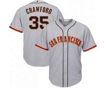 Giants #35 Brandon Crawford Grey Road Cool Base Stitched Youth Baseball Jersey