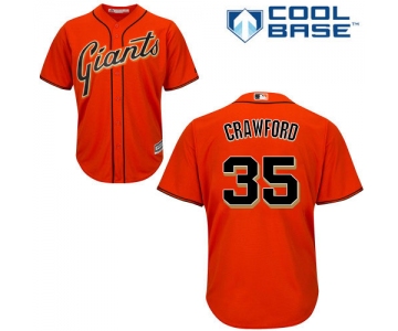 Giants #35 Brandon Crawford Orange Alternate Cool Base Stitched Youth Baseball Jersey