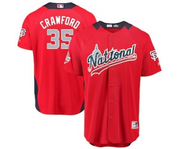 Men's National League #35 Brandon Crawford Majestic Red 2018 MLB All-Star Game Home Run Derby Player Jersey