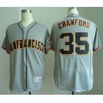 Men's San Francisco Giants #35 Brandon Crawford Gray Road Stitched MLB Majestic Flex Base Jersey