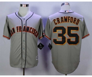 Men's San Francisco Giants #35 Brandon Crawford Grey New Cool Base Jersey