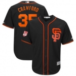 Men's San Francisco Giants 35 Brandon Crawford Majestic Black 2019 Spring Training Cool Base Player Jersey