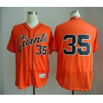 Men's San Francisco Giants #35 Brandon Crawford No Name Orange Stitched MLB Majestic Flex Base Jersey