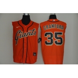 Men's San Francisco Giants #35 Brandon Crawford Orange 2020 Cool and Refreshing Sleeveless Fan Stitched MLB Nike Jersey