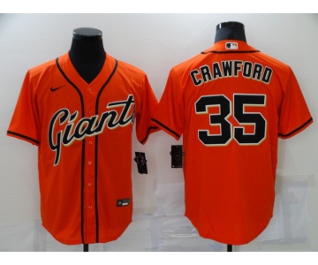 Men's San Francisco Giants #35 Brandon Crawford Orange Stitched MLB Cool Base Nike Jersey