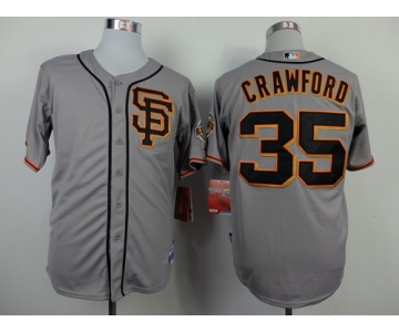 San Francisco Giants #35 Brandon Crawford Gray SF Edition Jersey