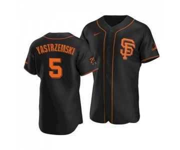 Men's San Francisco Giants #5 Mike Yastrzemski Baseball 2020 Black Jersey