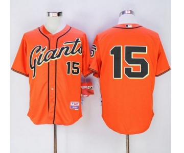 Giants #15 Bruce Bochy Orange Alternate Cool Base Stitched MLB Jersey