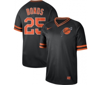 Giants #25 Barry Bonds Black Authentic Cooperstown Collection Stitched Baseball Jersey
