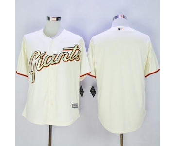 Giants Blank Cream(Gold No.) New Cool Base Stitched MLB Jersey