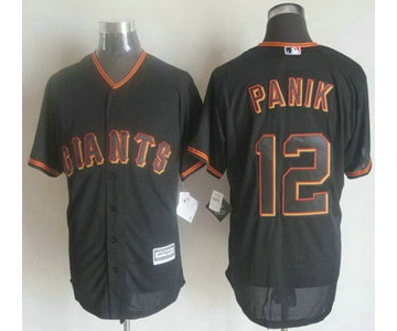 Men's San Francisco Giants #12 Joe Panik Alternate Black 2015 MLB Cool Base Jersey